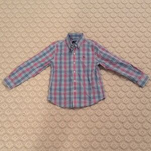 NBW Vineyard Vines Blue/Pink Plaid Boys Shirt